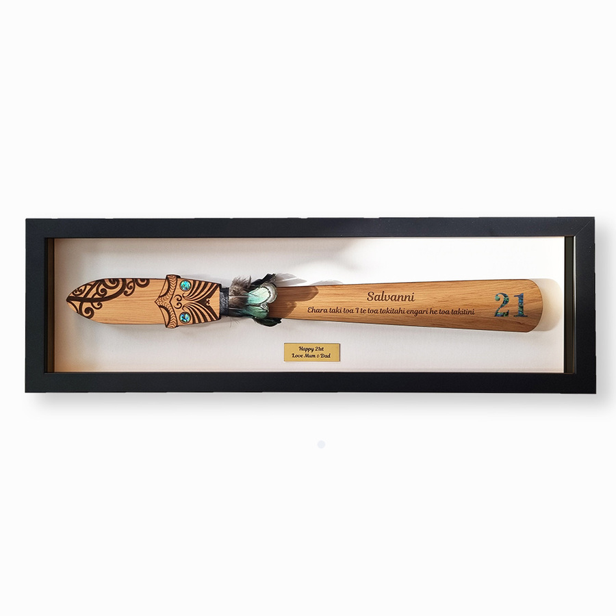 Framed Maori Taiaha - 21st Birthday Key Alternative | Graduation Gift | Anniversary Key